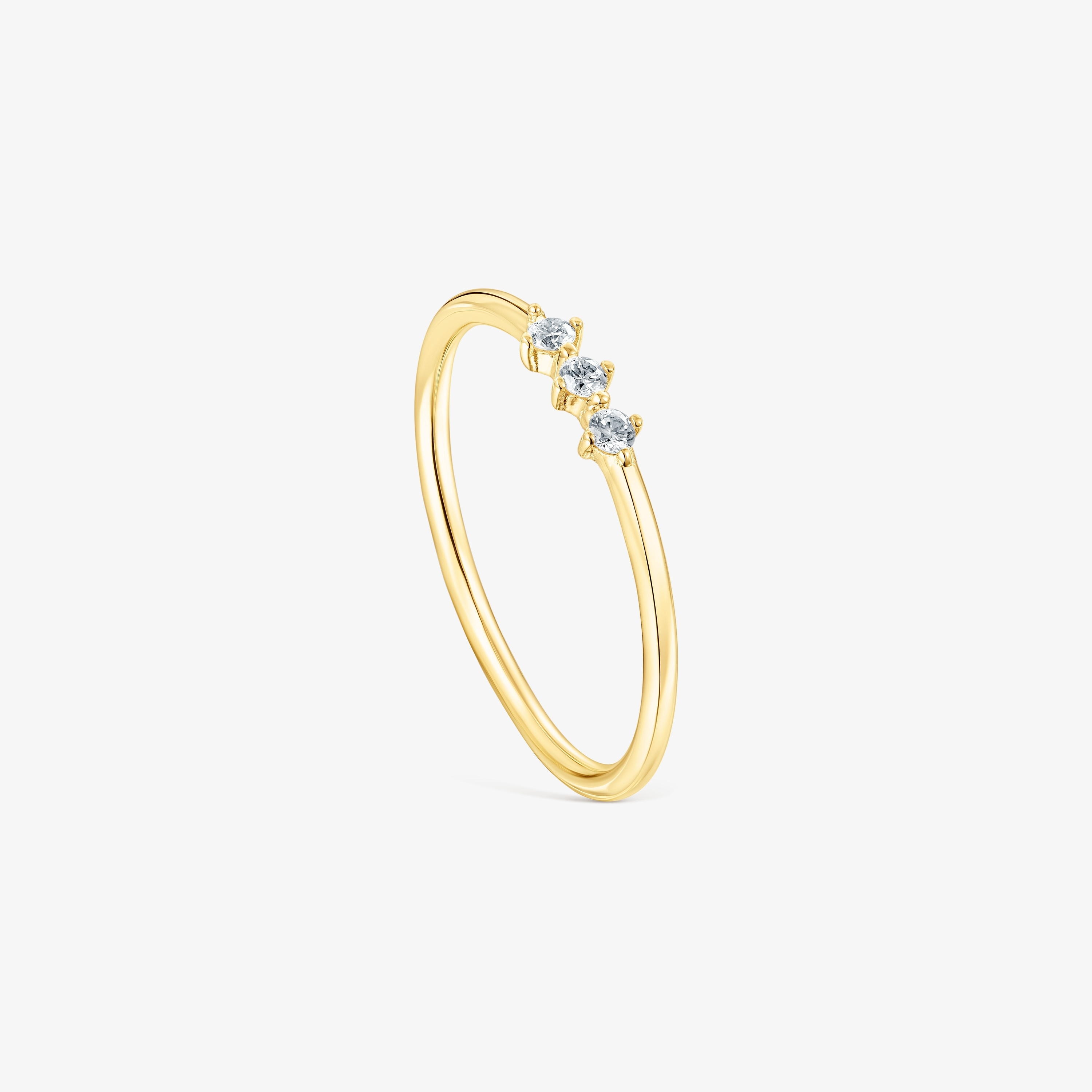 18K solid gold Strip ring with diamonds Les Classiques