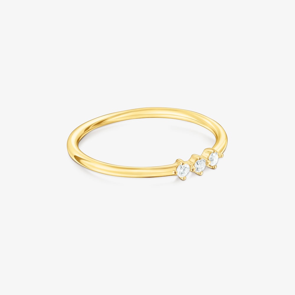 18K solid gold Strip ring with diamonds Les Classiques