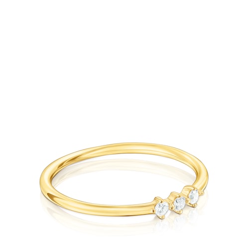 Gold Strip ring with diamonds Les Classiques
