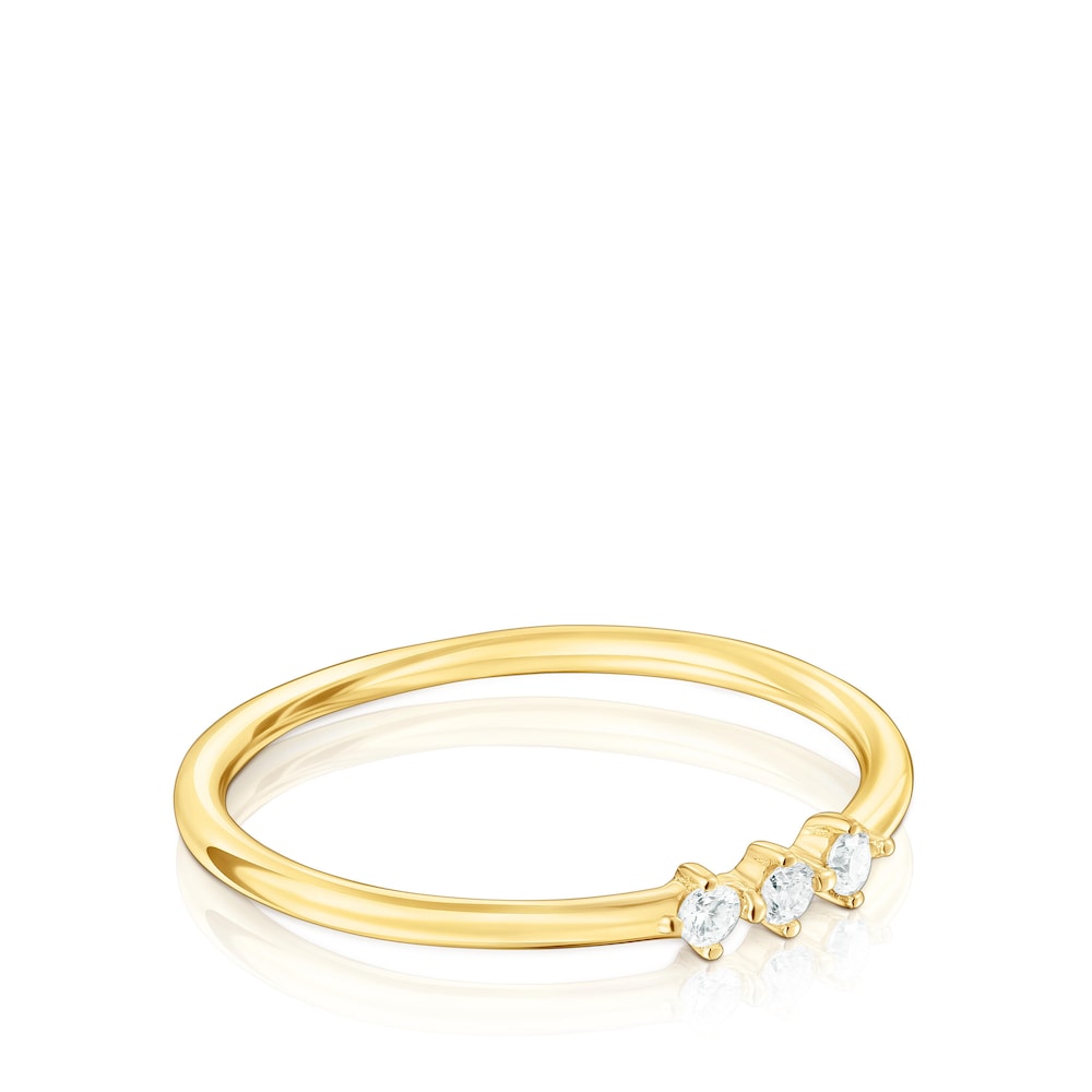 18K solid gold Strip ring with diamonds Les Classiques