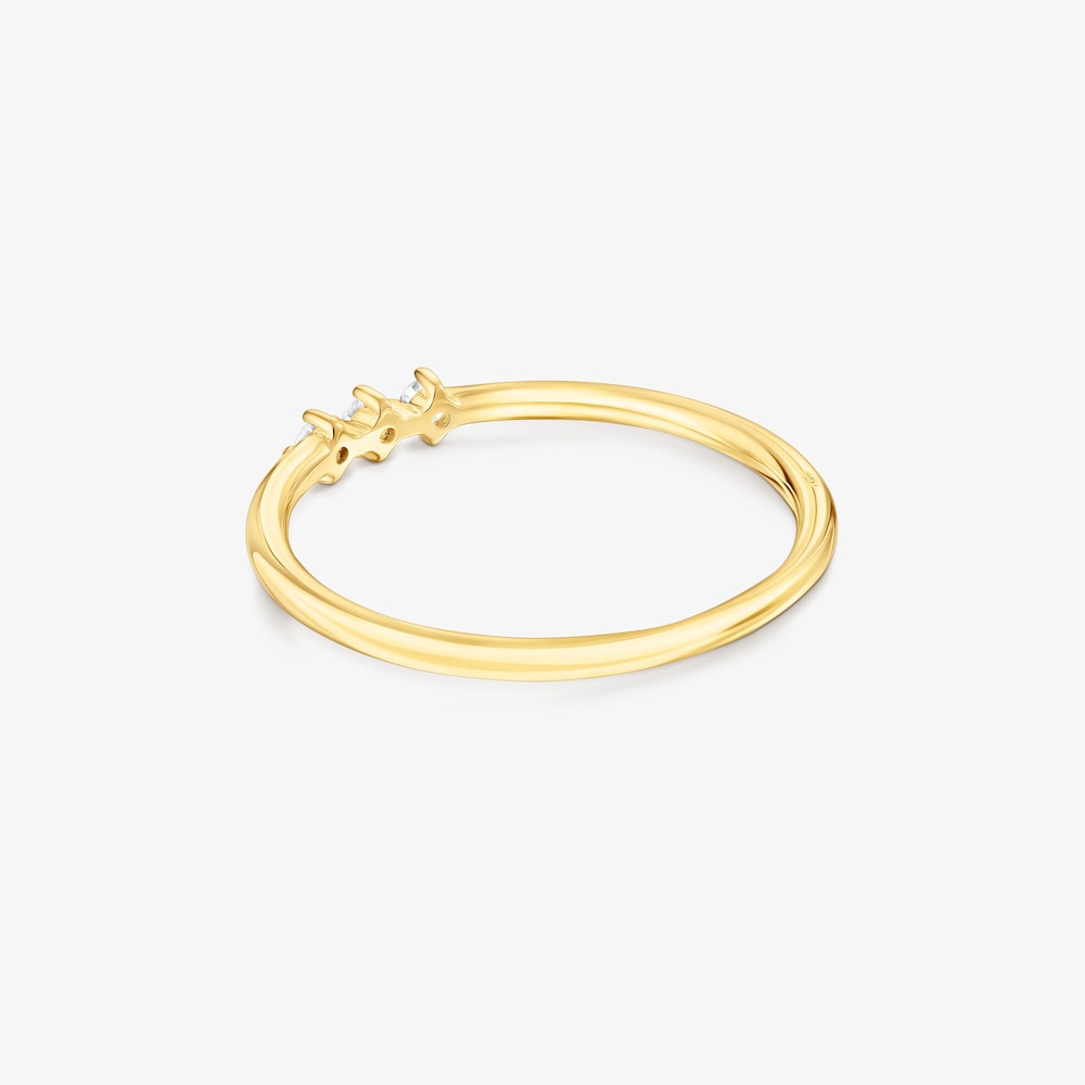 18K solid gold Strip ring with diamonds Les Classiques