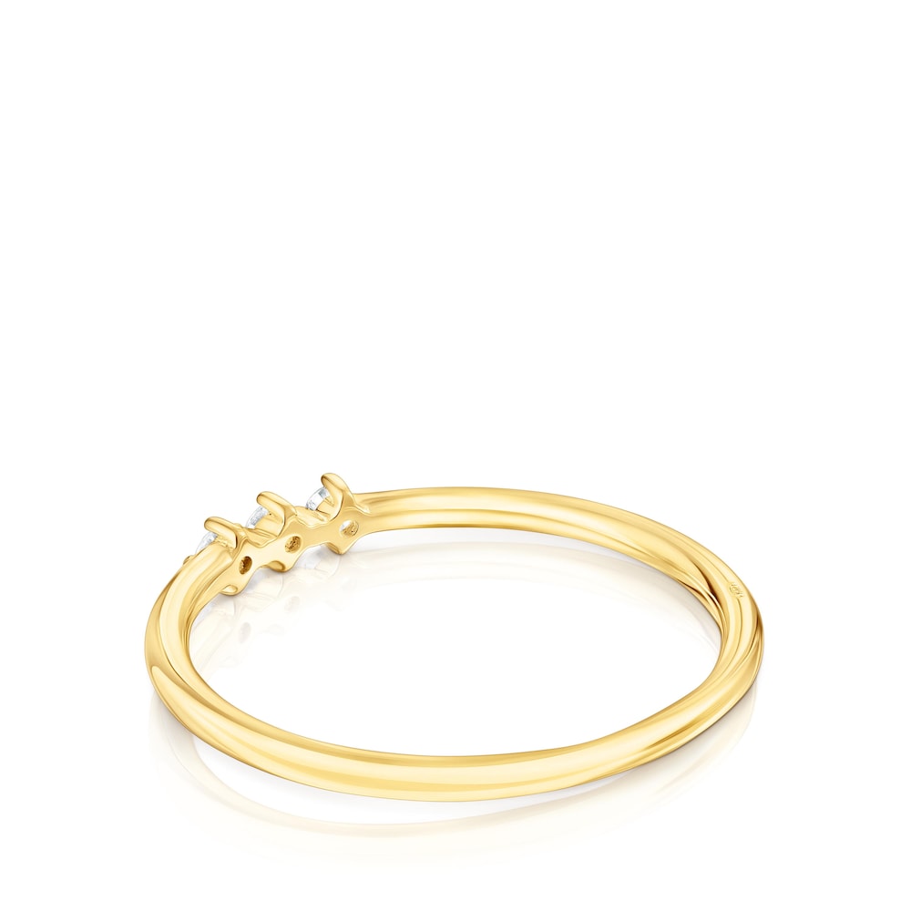 18K solid gold Strip ring with diamonds Les Classiques