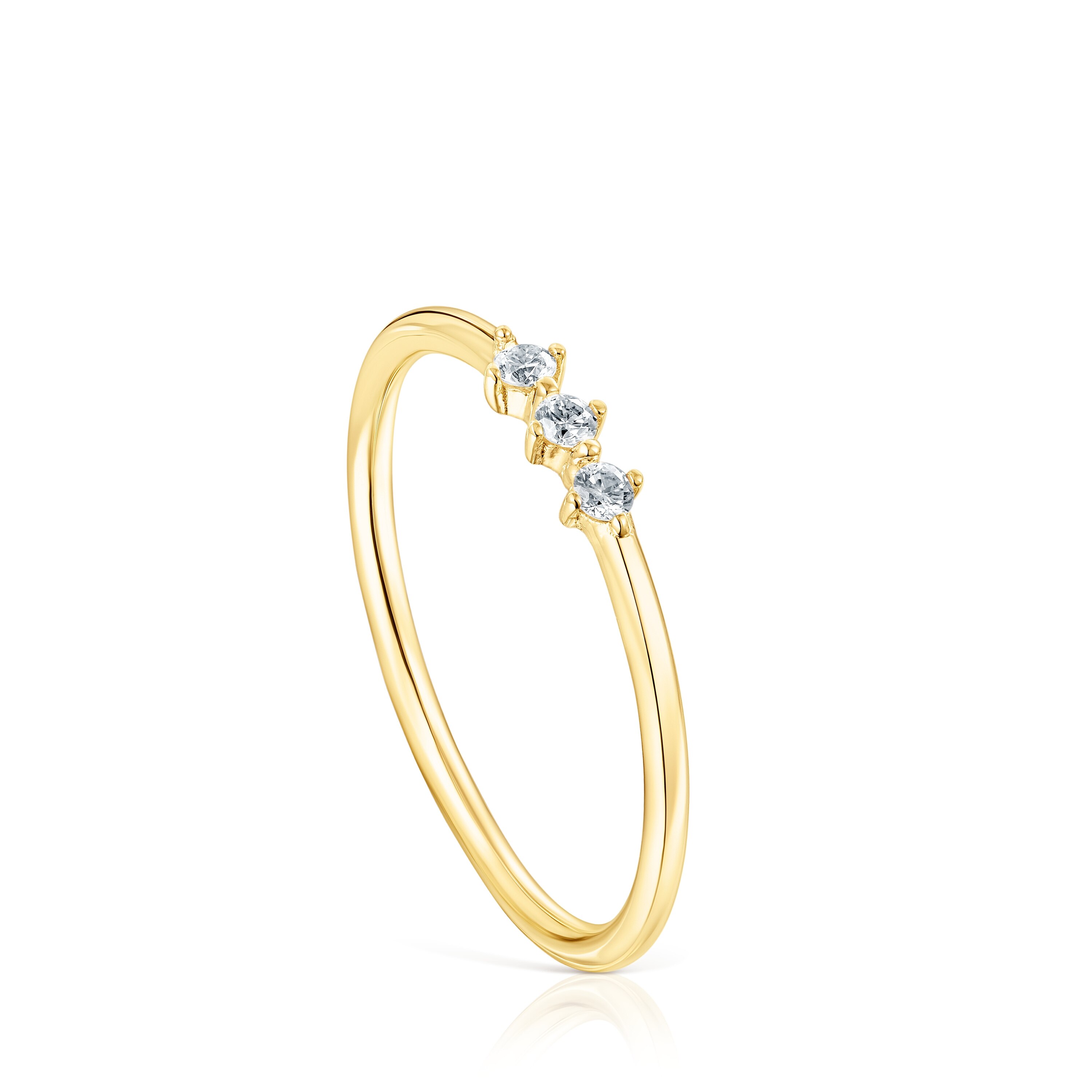 18K solid gold Strip ring with diamonds Les Classiques