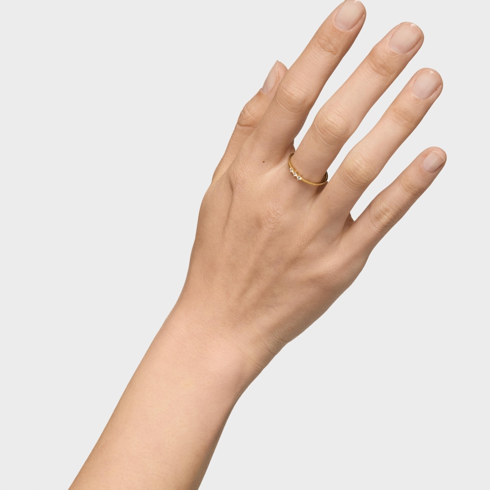 18K solid gold Strip ring with diamonds Les Classiques