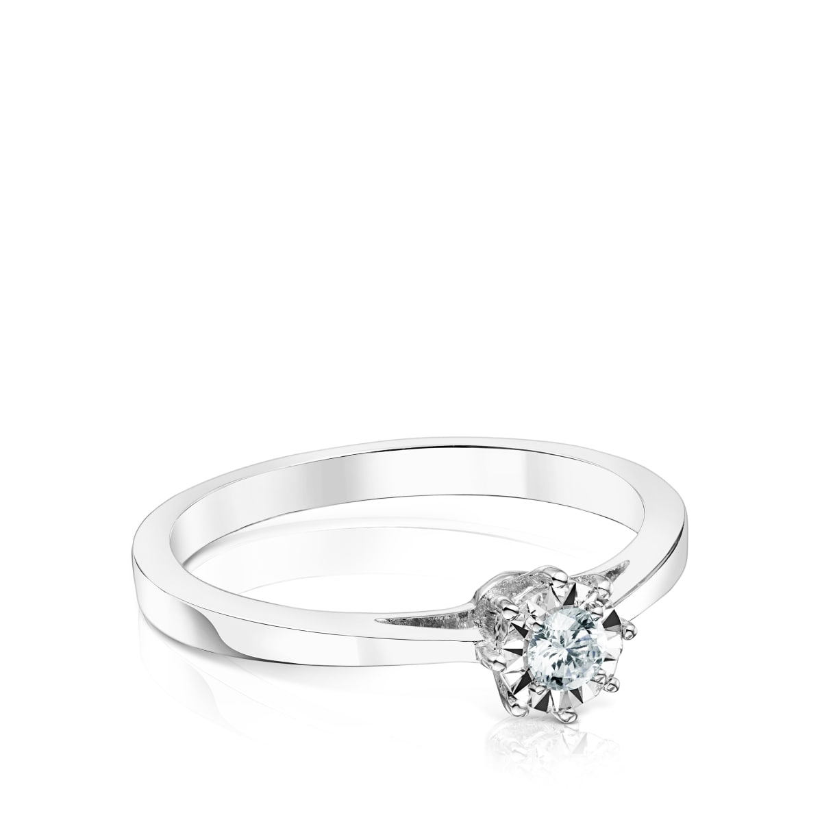 White gold TOUS Les Classiques Ring with small Diamond rosette 0,10ct