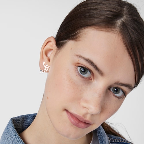 Pendientes hojas de plata Fragile Nature