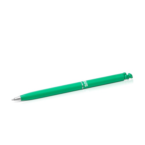 Bolígrafo cromado en color verde con oso Bold Bear