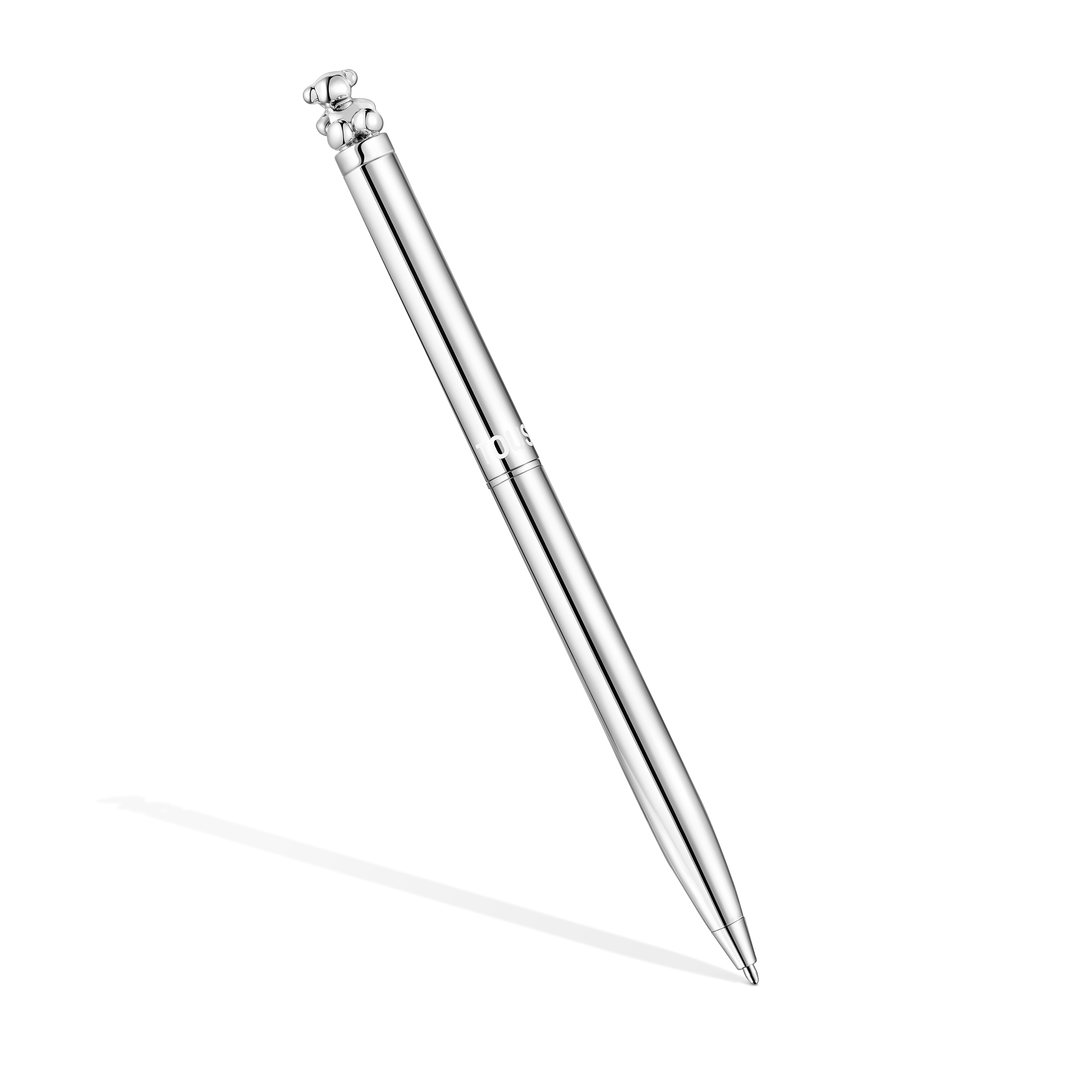 Silver-colored chromed Pen with Bold Bear