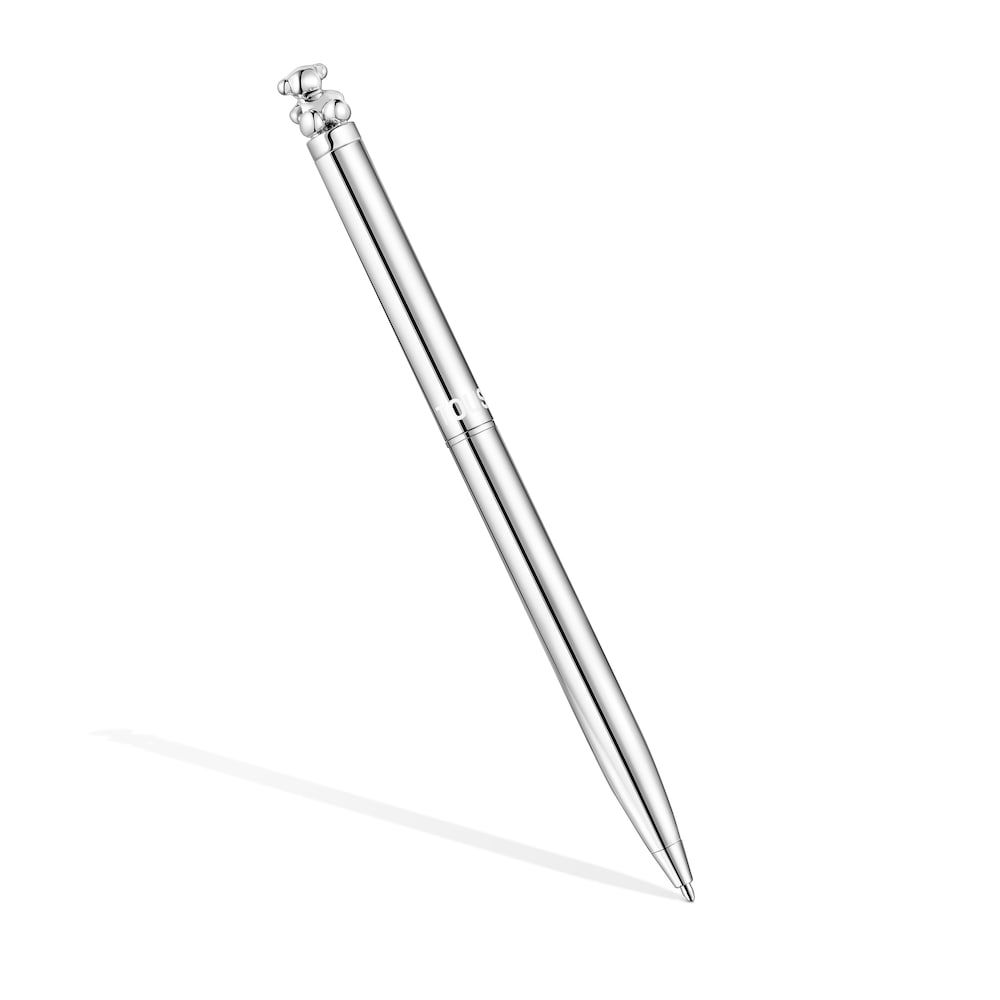 Silver-colored chromed Pen with Bold Bear
