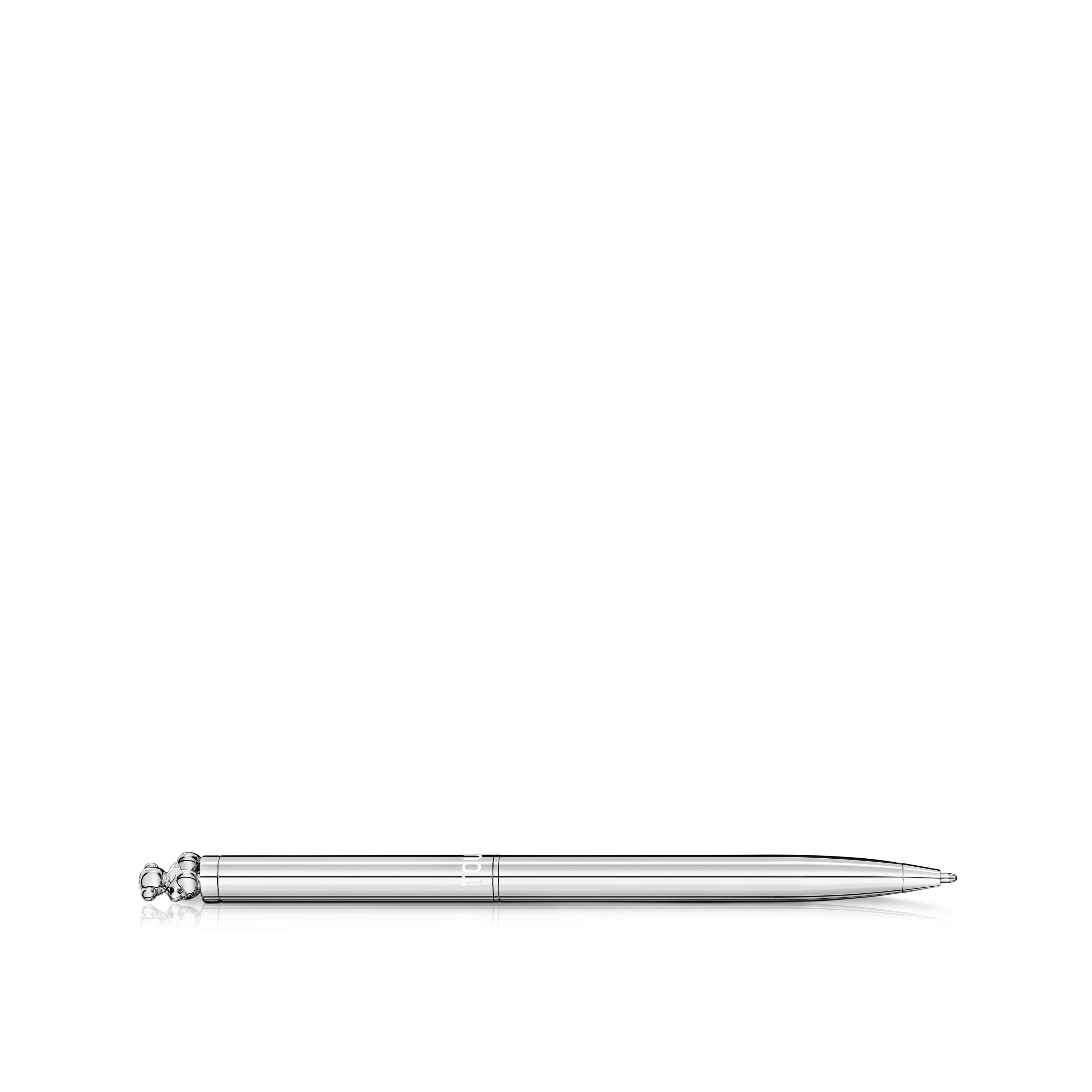 Silver-colored chromed Pen with Bold Bear