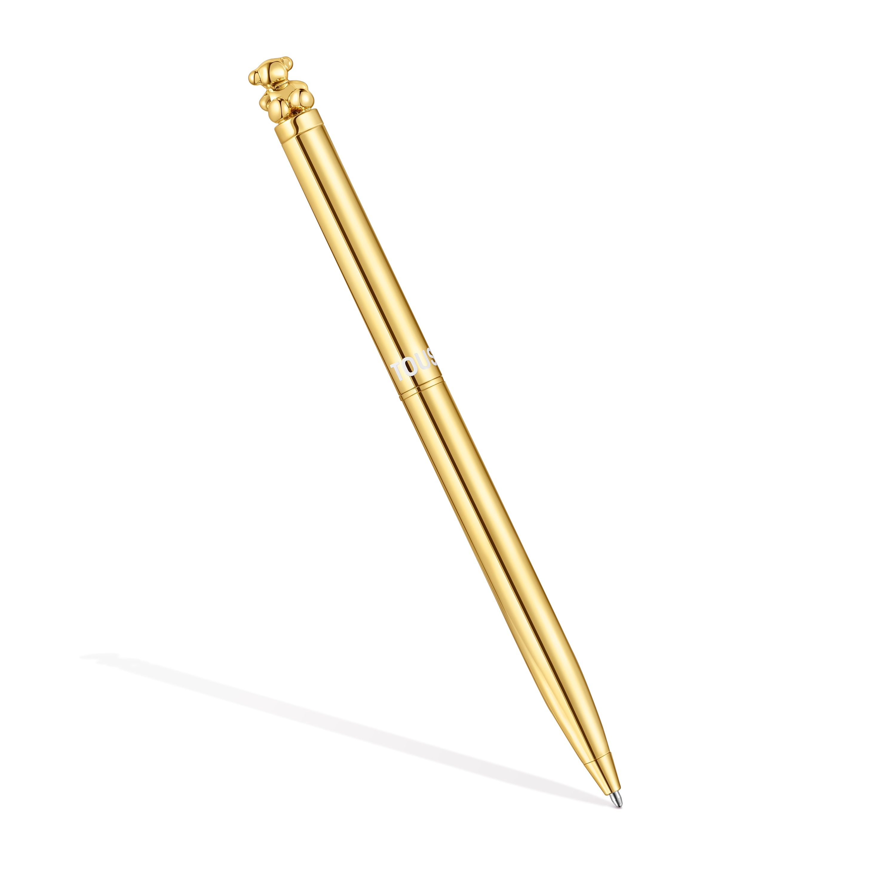 Gold-colored chromed Pen with Bold Bear