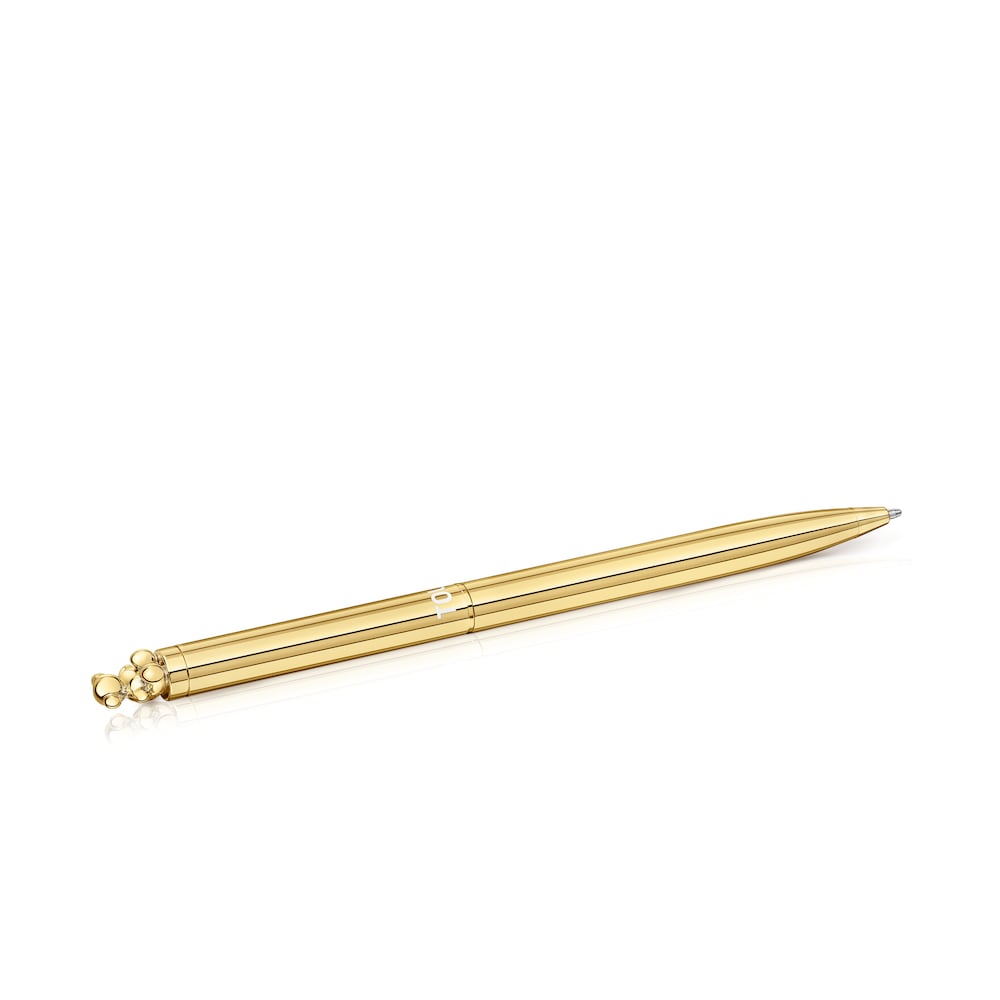 Gold-colored chromed Pen with Bold Bear