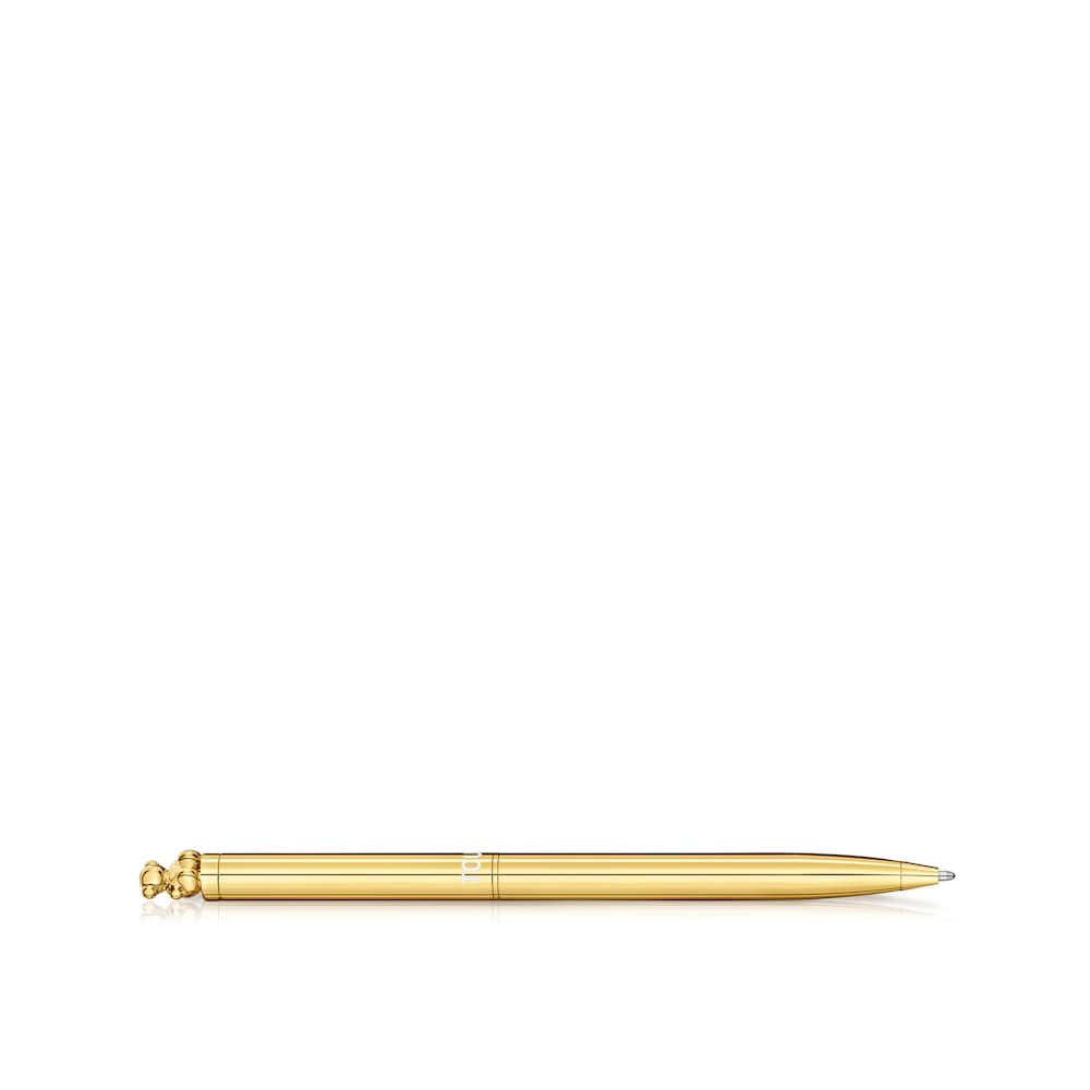 Gold-colored chromed Pen with Bold Bear