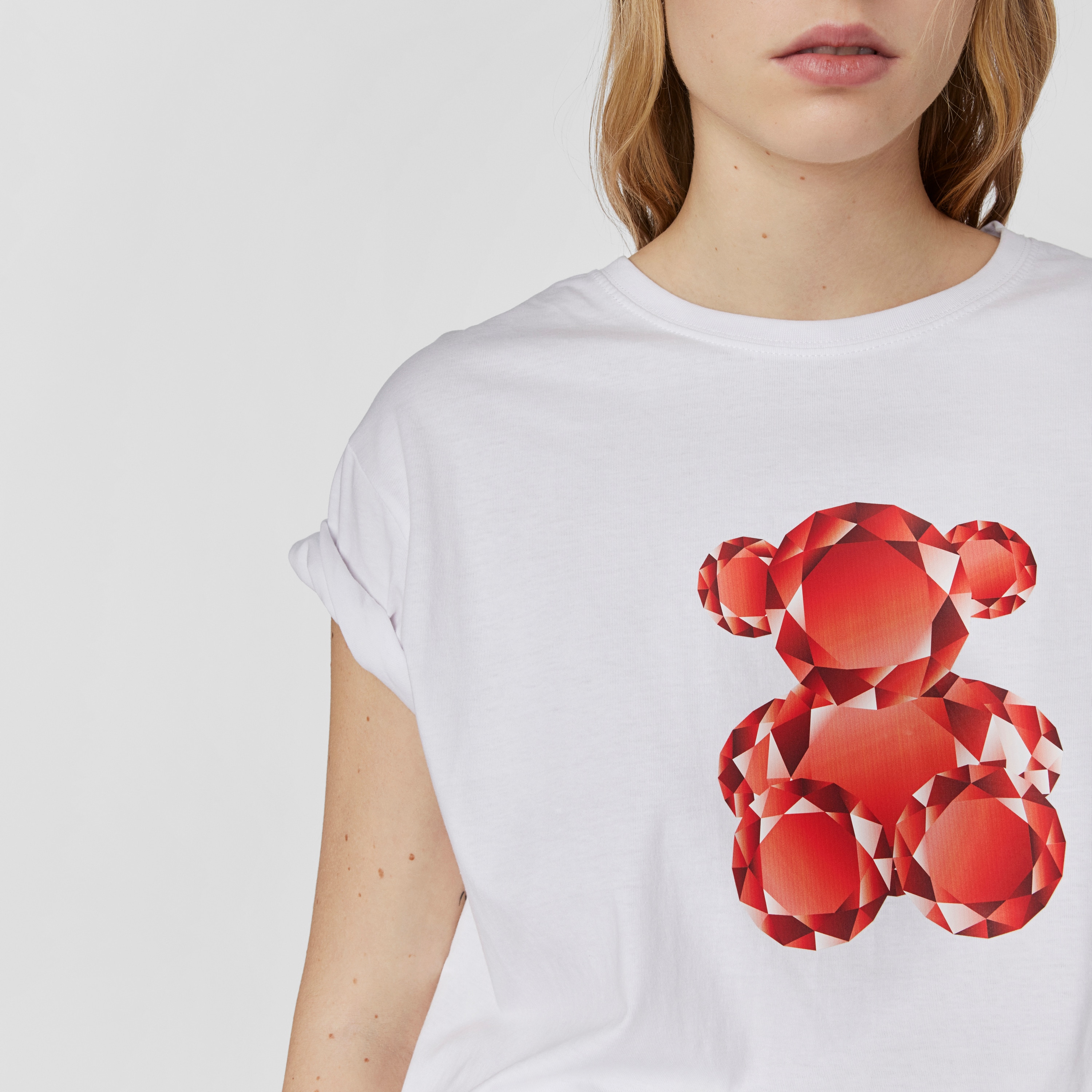 ★RONRON★ I RR BEAR CRACK OVER FIT T SHIRT WHITE RED BLUE 12029412120515494870_2048.jpg?