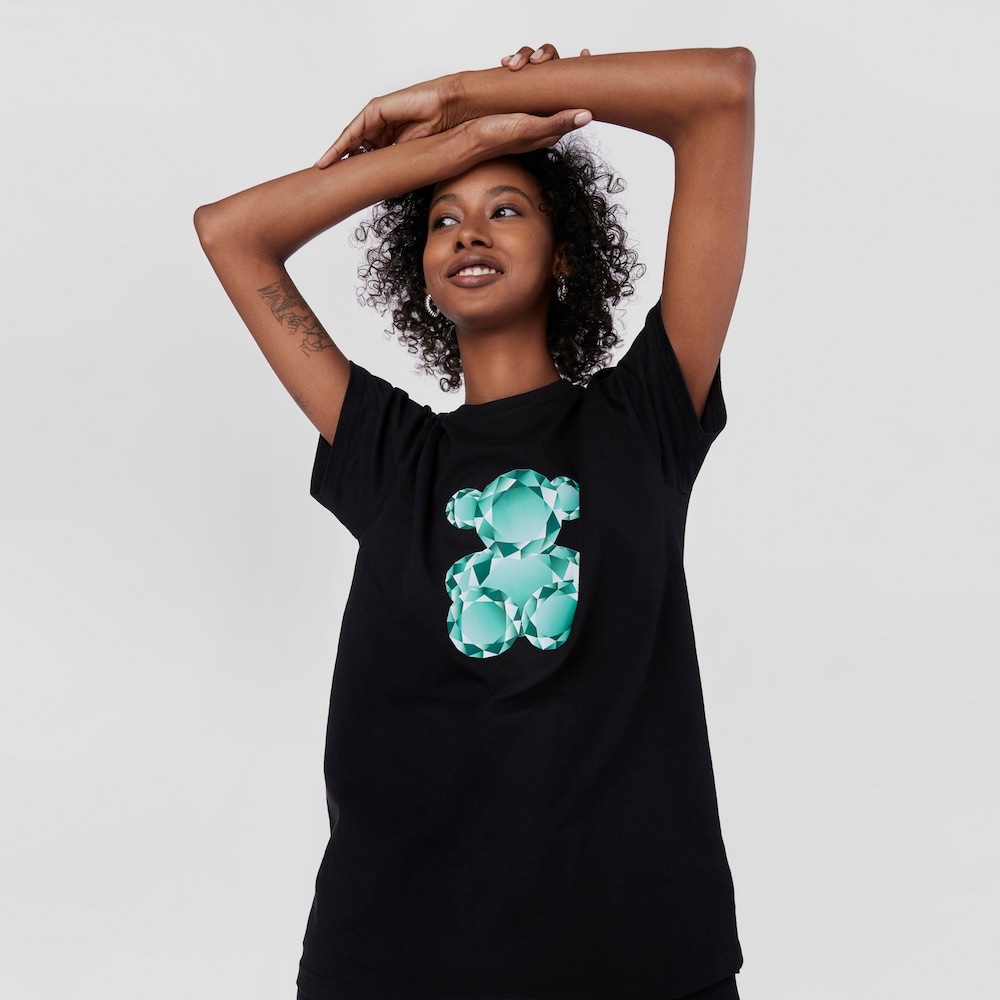 Black and turquoise T-shirt Bear Gemstones image number 4
