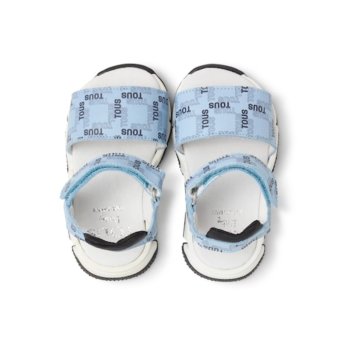 Sand&aacute;lia desportiva de beb&eacute; Logo azul celeste