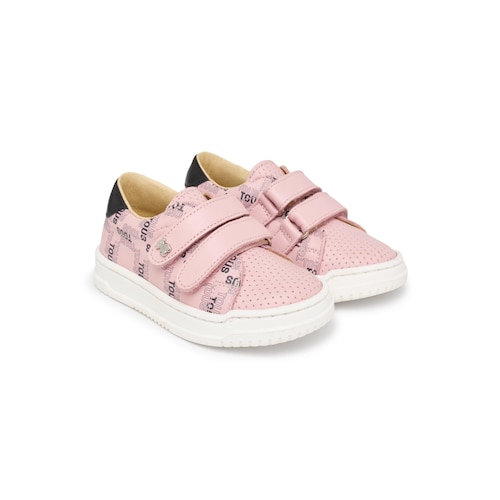 Ténis de bebé para menina Logo cor-de-rosa