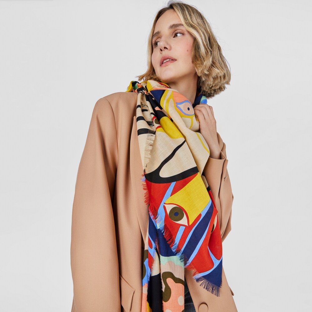 Foulard azul marino mariposas TOUS Modlin image number 4