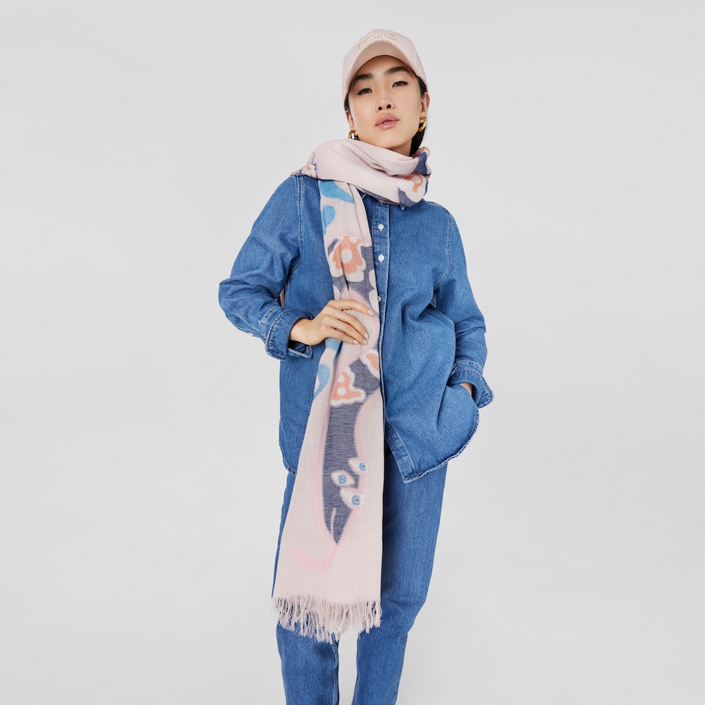 Foulard de jacquard rosa TOUS Tilsa