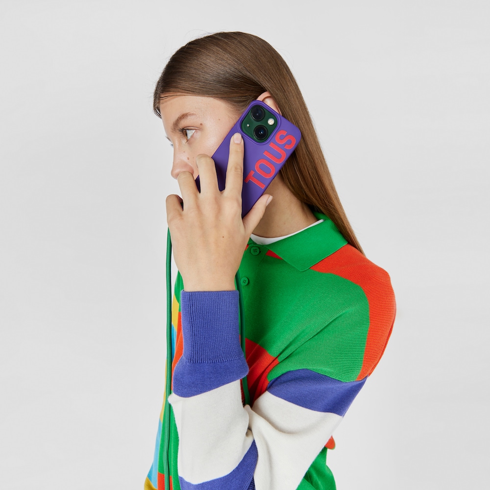 Funda de m&oacute;vil colgante Delray 13 Pro lila TOUS Rope Bear