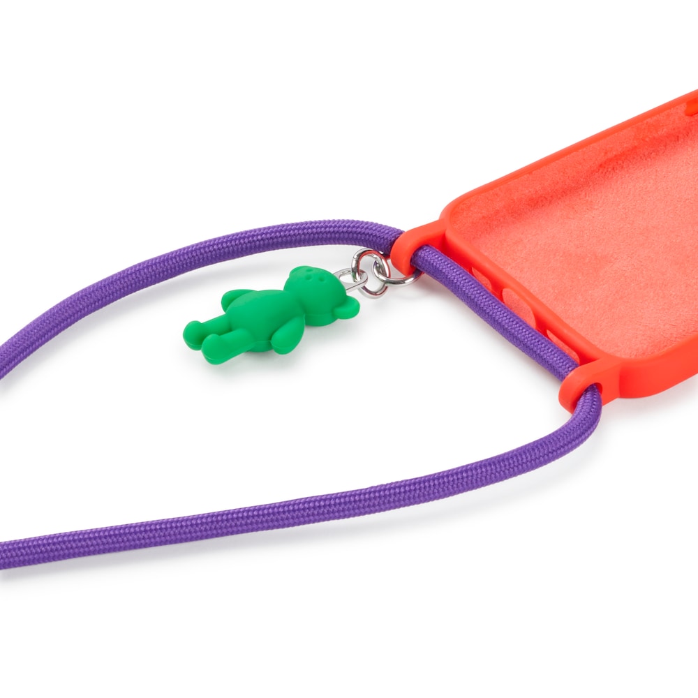 Funda de m&oacute;vil colgante Delray 13 naranja TOUS Rope Bear
