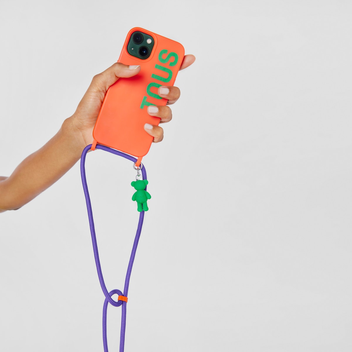 Funda de móvil colgante Delray 13 naranja TOUS Rope Bear