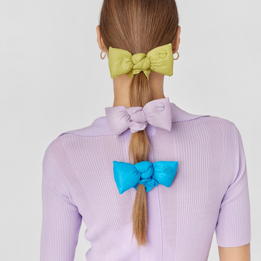 Lime green TOUS Cloud Scrunchie Hair tie