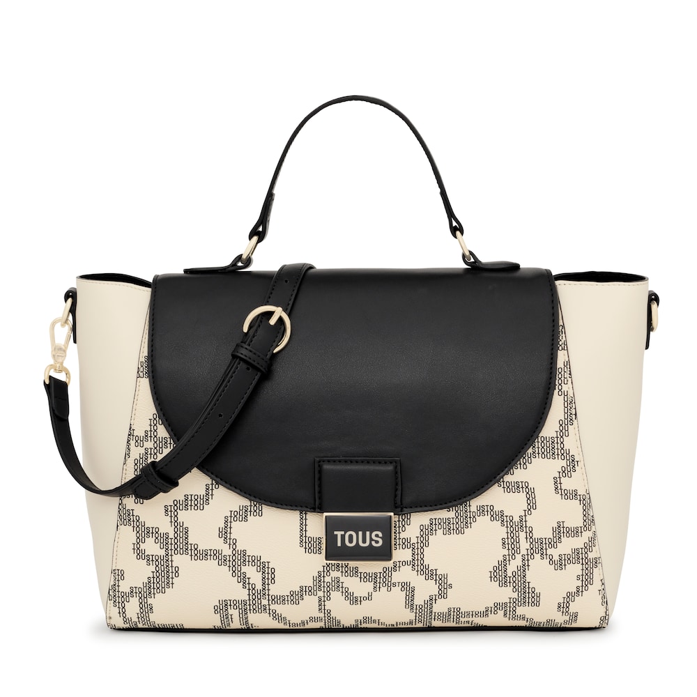 Duża beżowa torebka typu city Kaos Pix