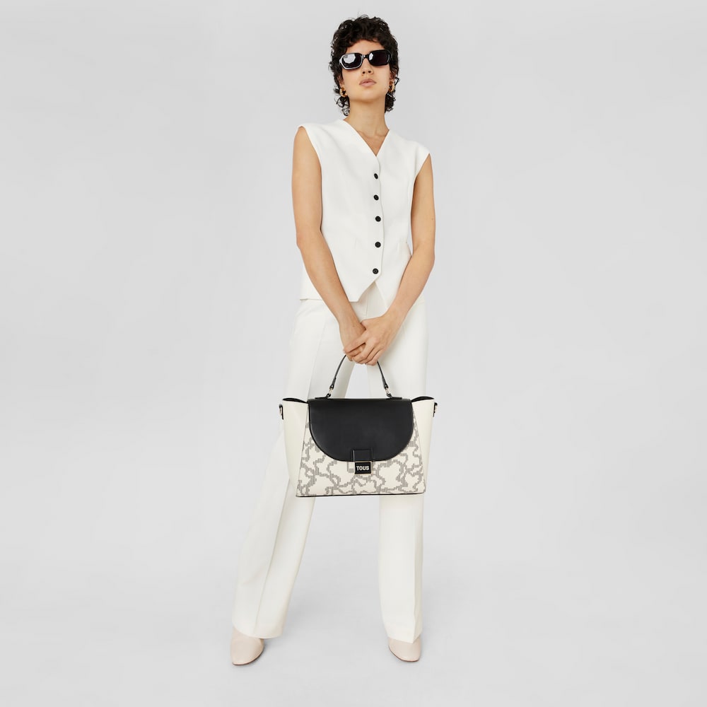 Duża beżowa torebka typu city Kaos Pix