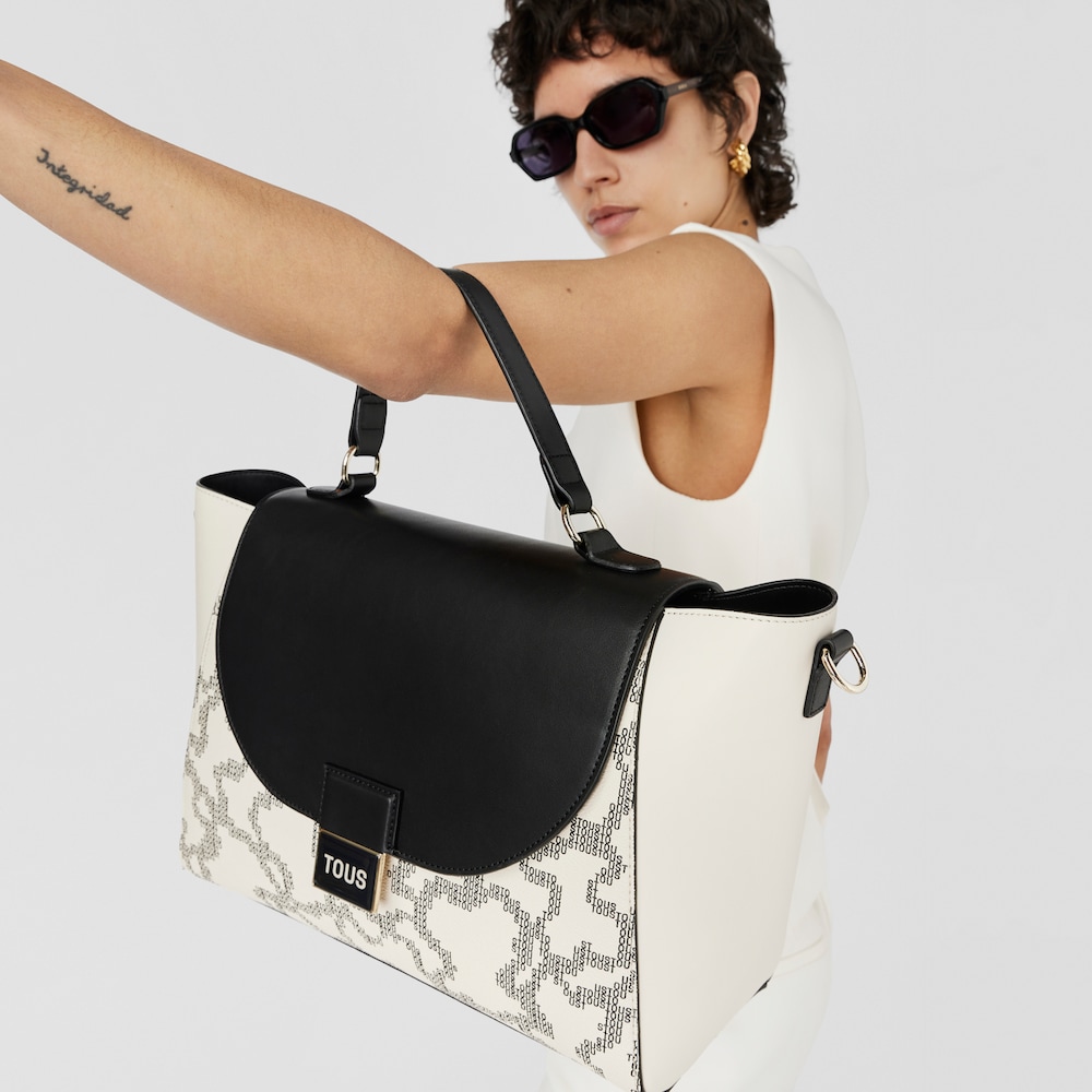 Duża beżowa torebka typu city Kaos Pix