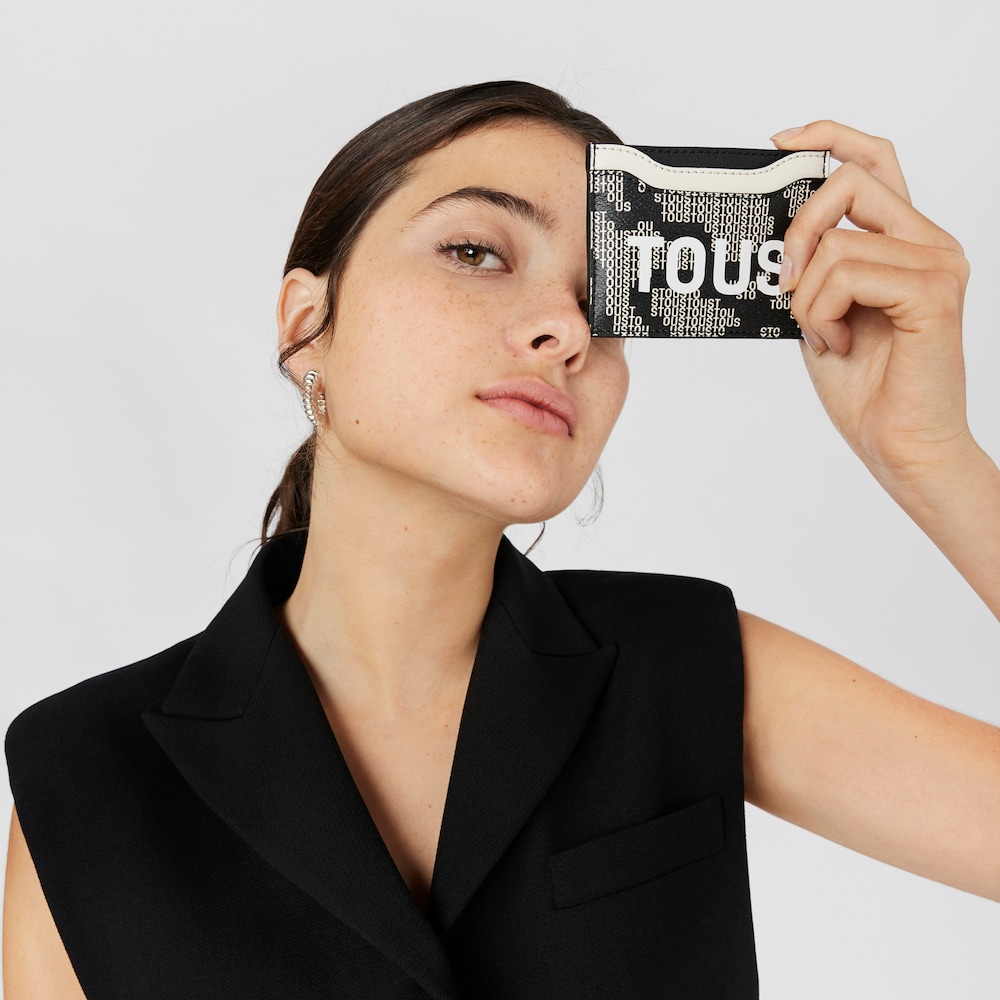 Porta-cart&otilde;es Kaos Pix preto