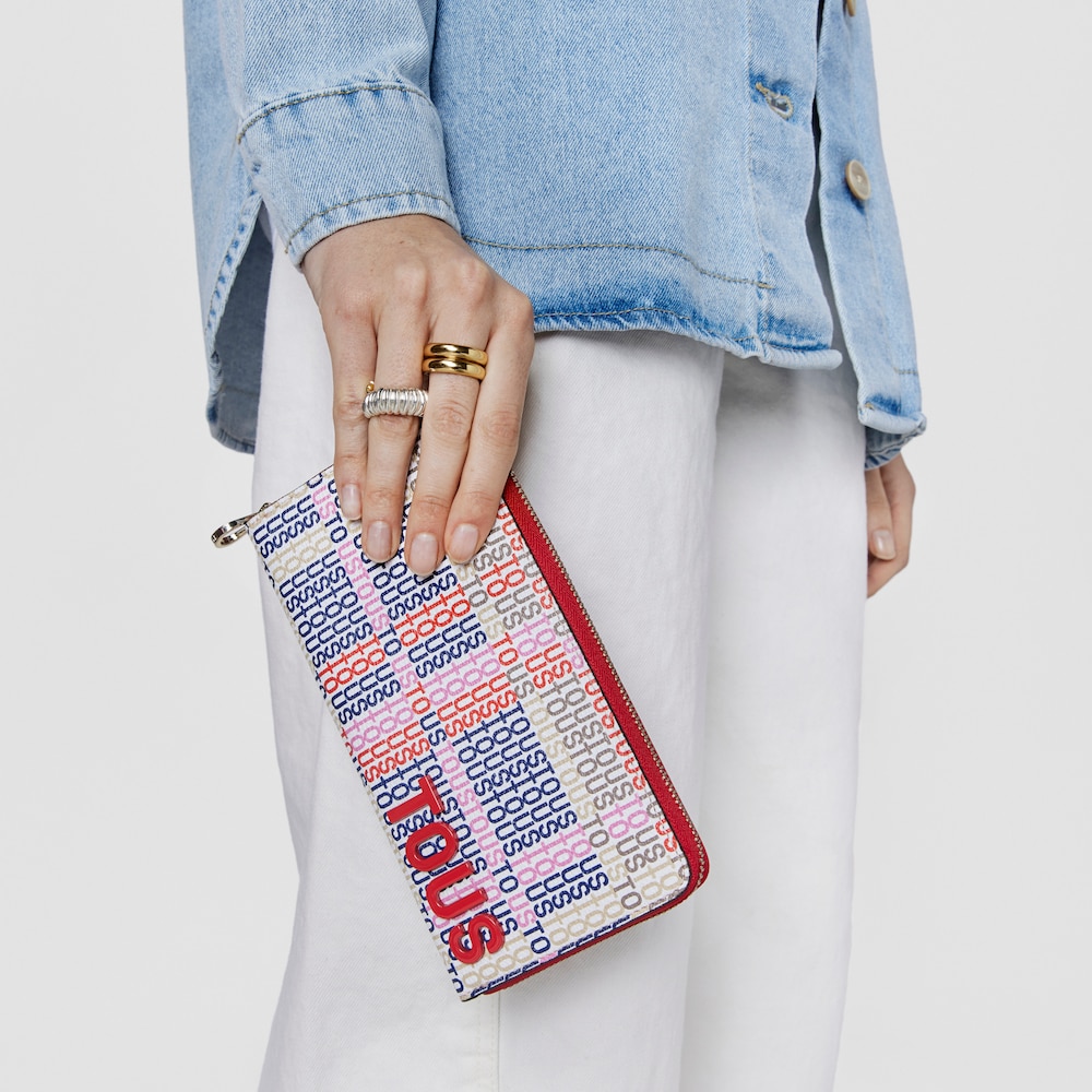 Billetera beige y roja TOUS Cecilia