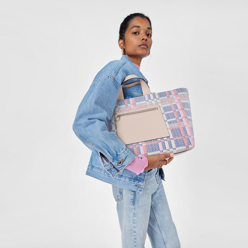 Medium beige and red TOUS Cecilia Tote bag