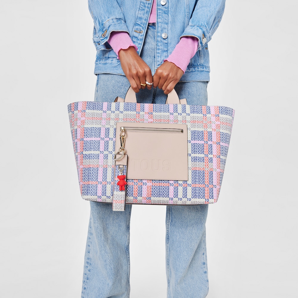 Medium beige and red TOUS Cecilia Tote bag