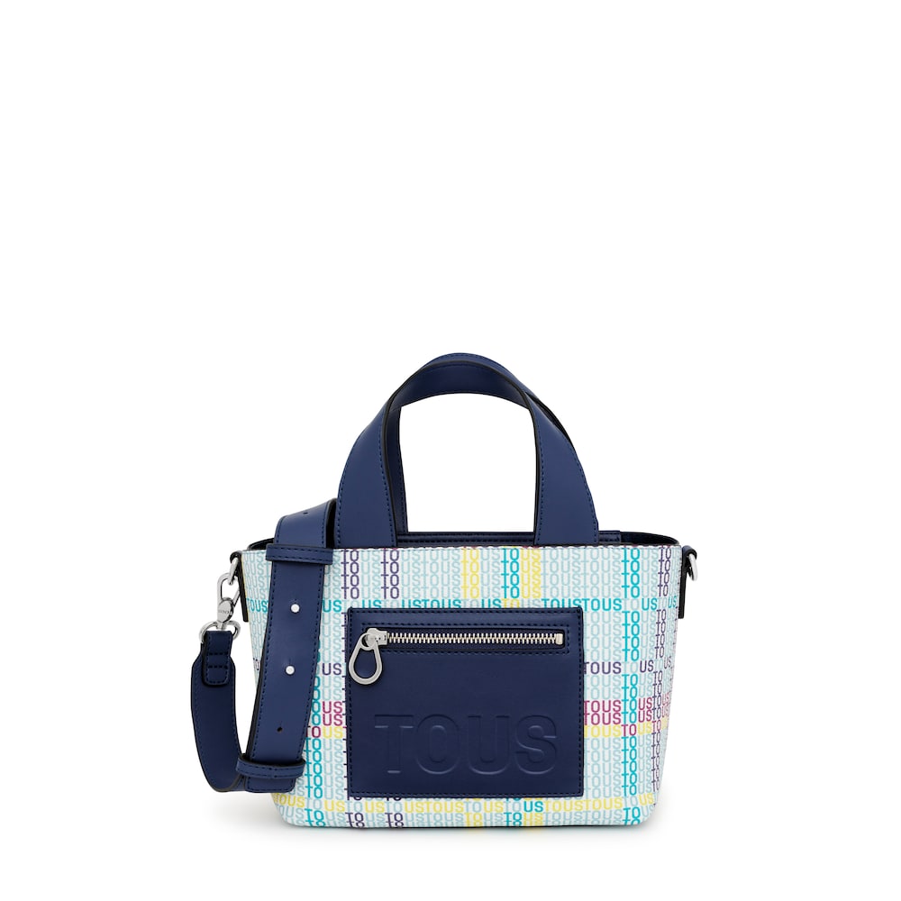 Capazo peque&ntilde;o azul marino TOUS Cecilia