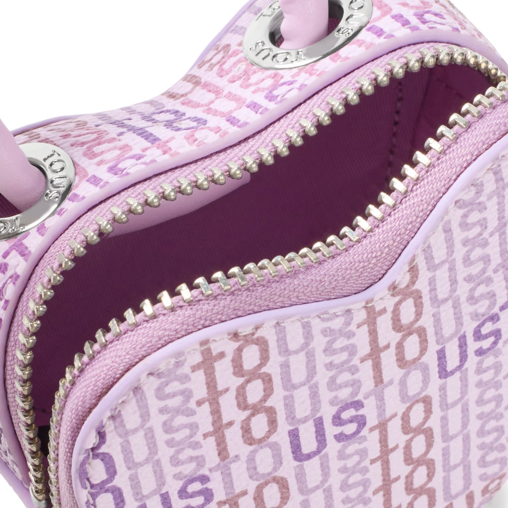 Mauve TOUS Cecilia heart-shaped Hanging change purse
