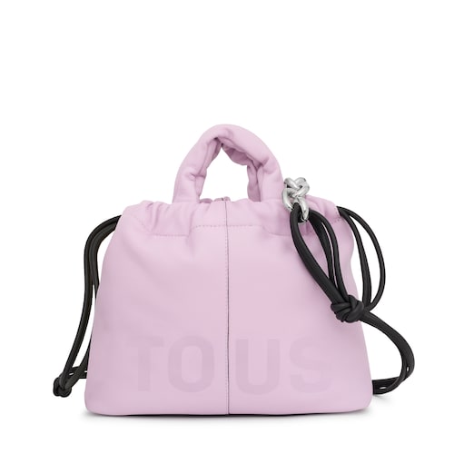 Medium mauve leather One-shoulder bag TOUS Cloud image number 0