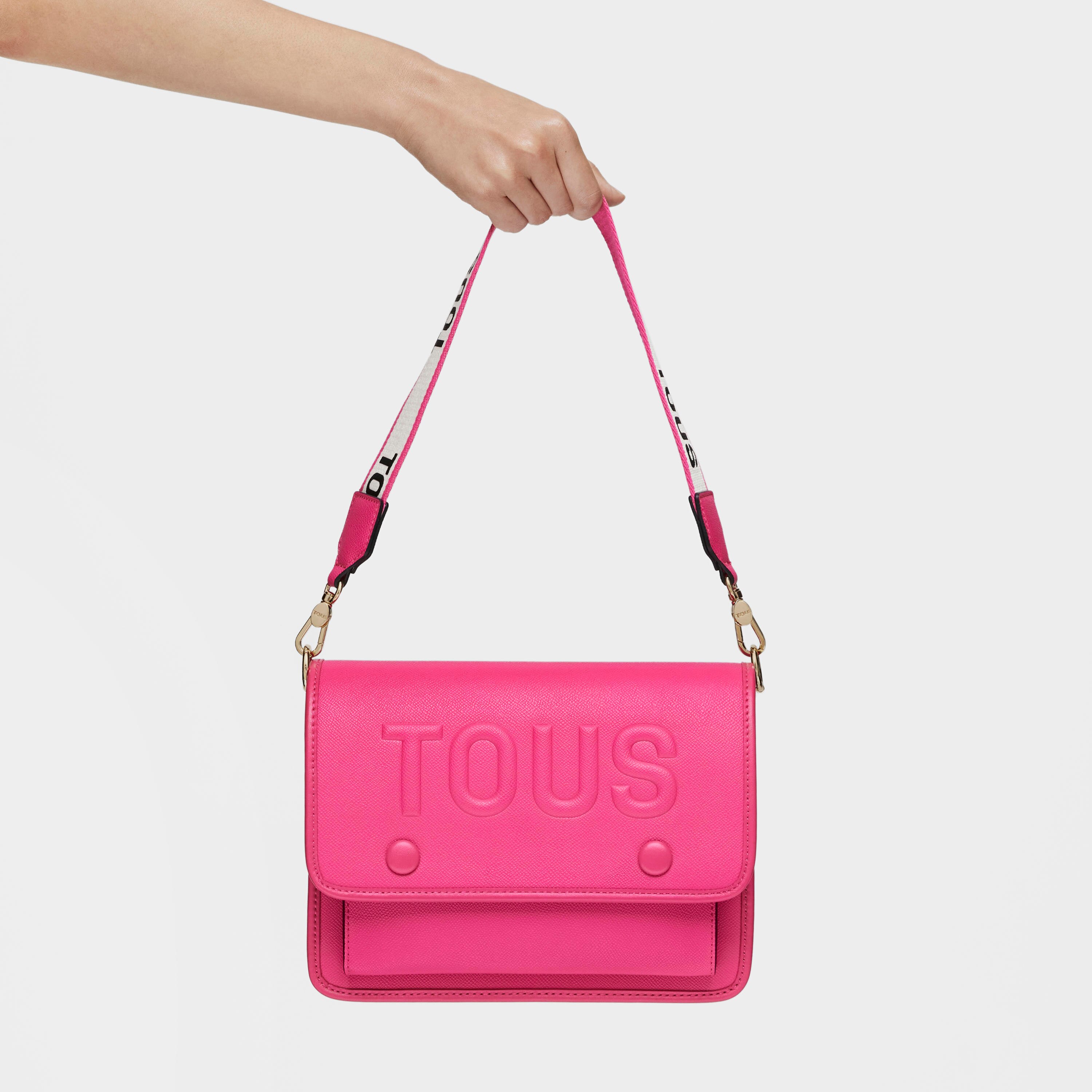 Medium fuchsia-colored TOUS La Rue Audree Crossbody bag | TOUS