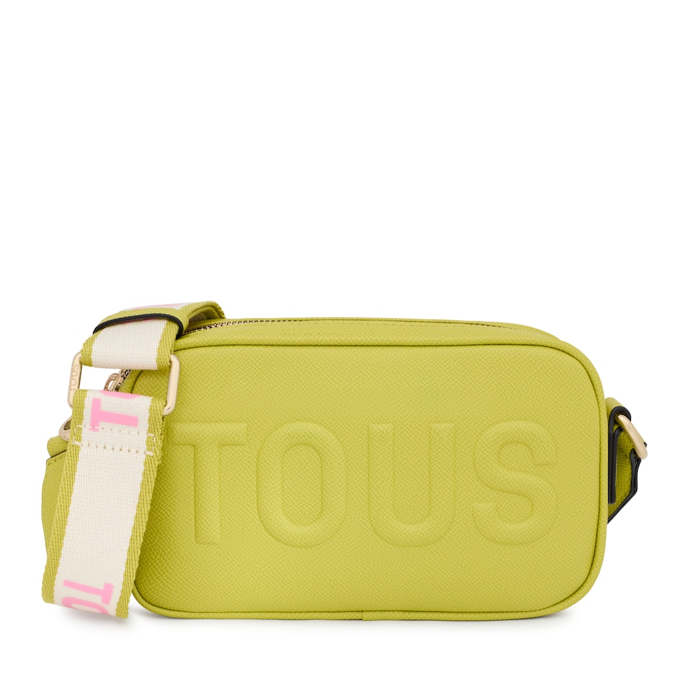 Limonkowo-zielona torebka przez ramię typu reporter TOUS La Rue