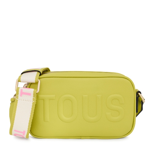 Limonkowo-zielona torebka przez ramię typu reporter TOUS La Rue