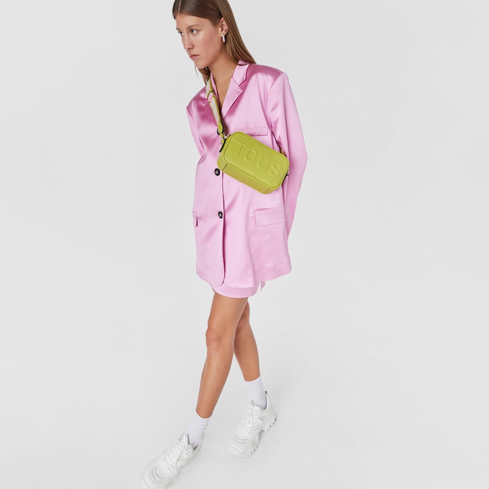 Limonkowo-zielona torebka przez ramię typu reporter TOUS La Rue