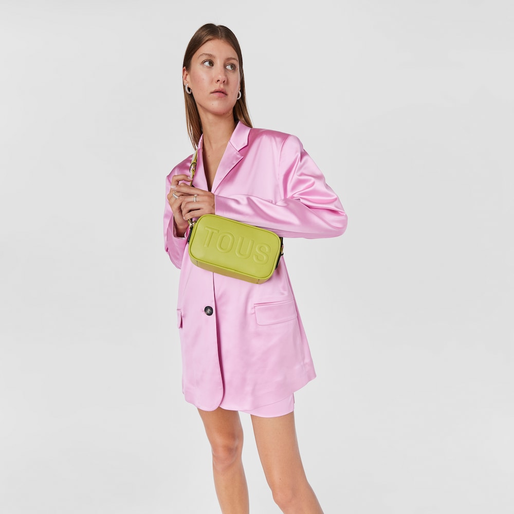 Limonkowo-zielona torebka przez ramię typu reporter TOUS La Rue