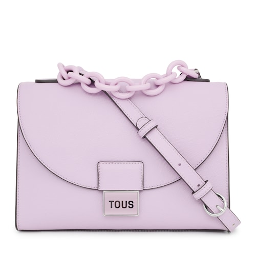 Średnia torebka typu city TOUS Sylvia w kolorze fiołkowego r&oacute;żu