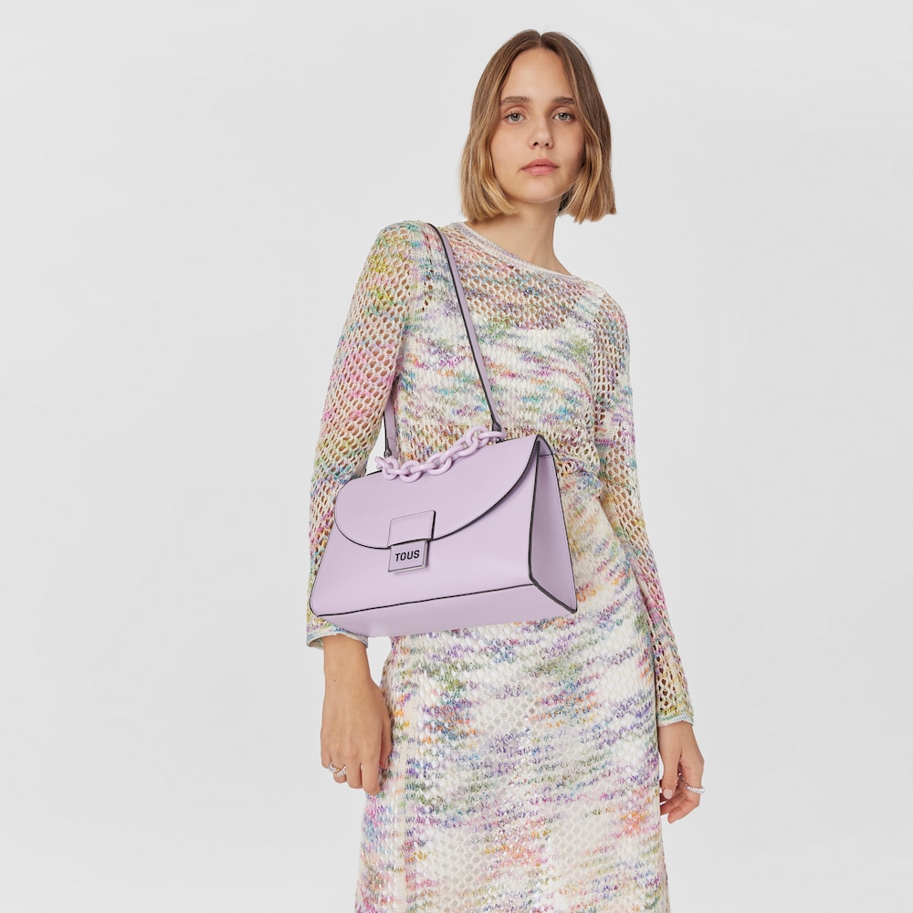 Średnia torebka typu city TOUS Sylvia w kolorze fiołkowego r&oacute;żu