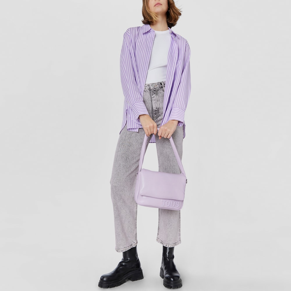 Středně velk&aacute; lila Crossbody kabelka TOUS Carol