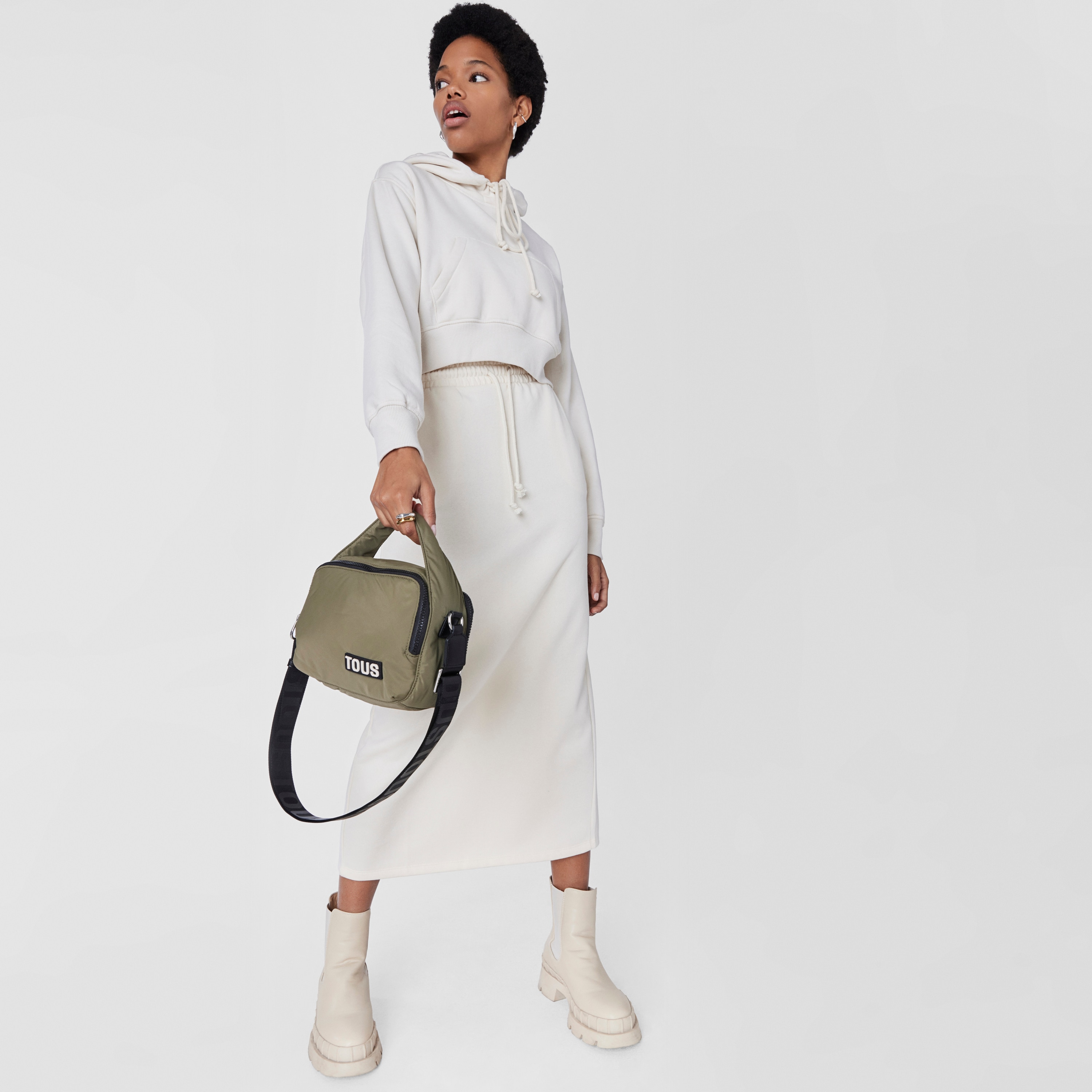 Khaki Crossbody bag TOUS Carol Soft