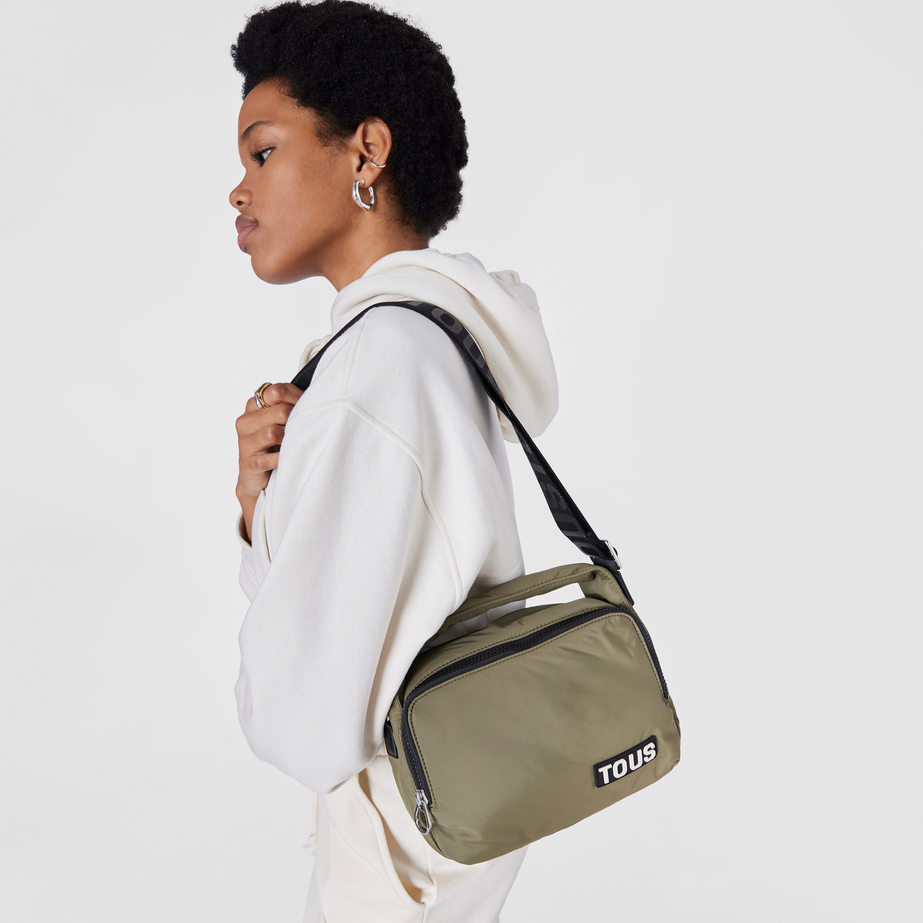 Khaki Crossbody bag TOUS Carol Soft