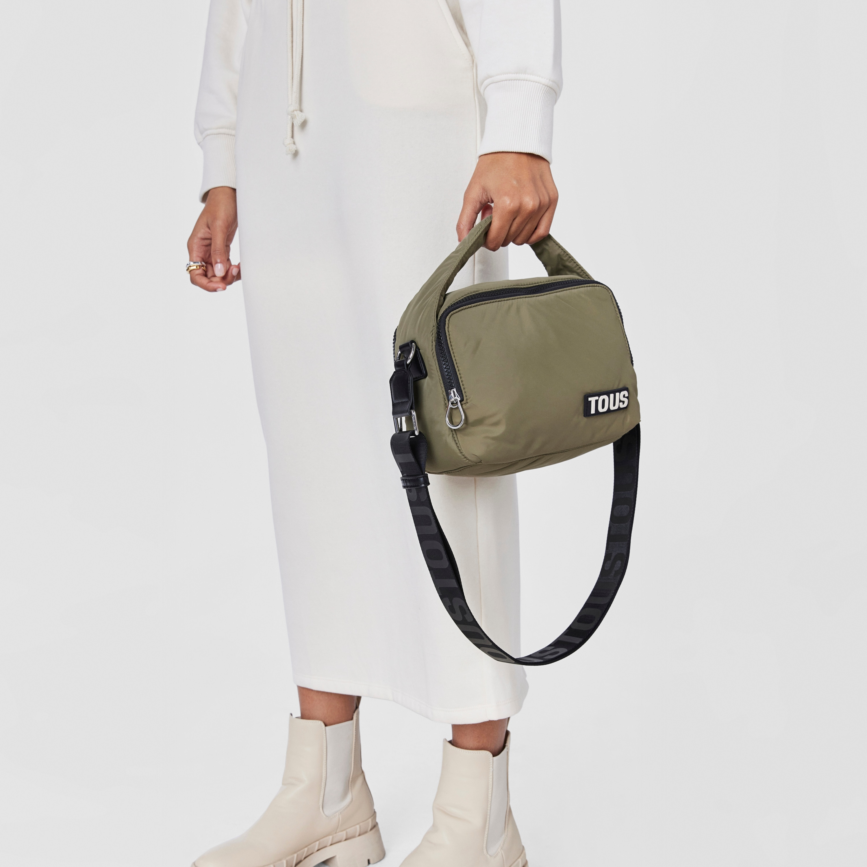 Khaki Crossbody bag TOUS Carol Soft