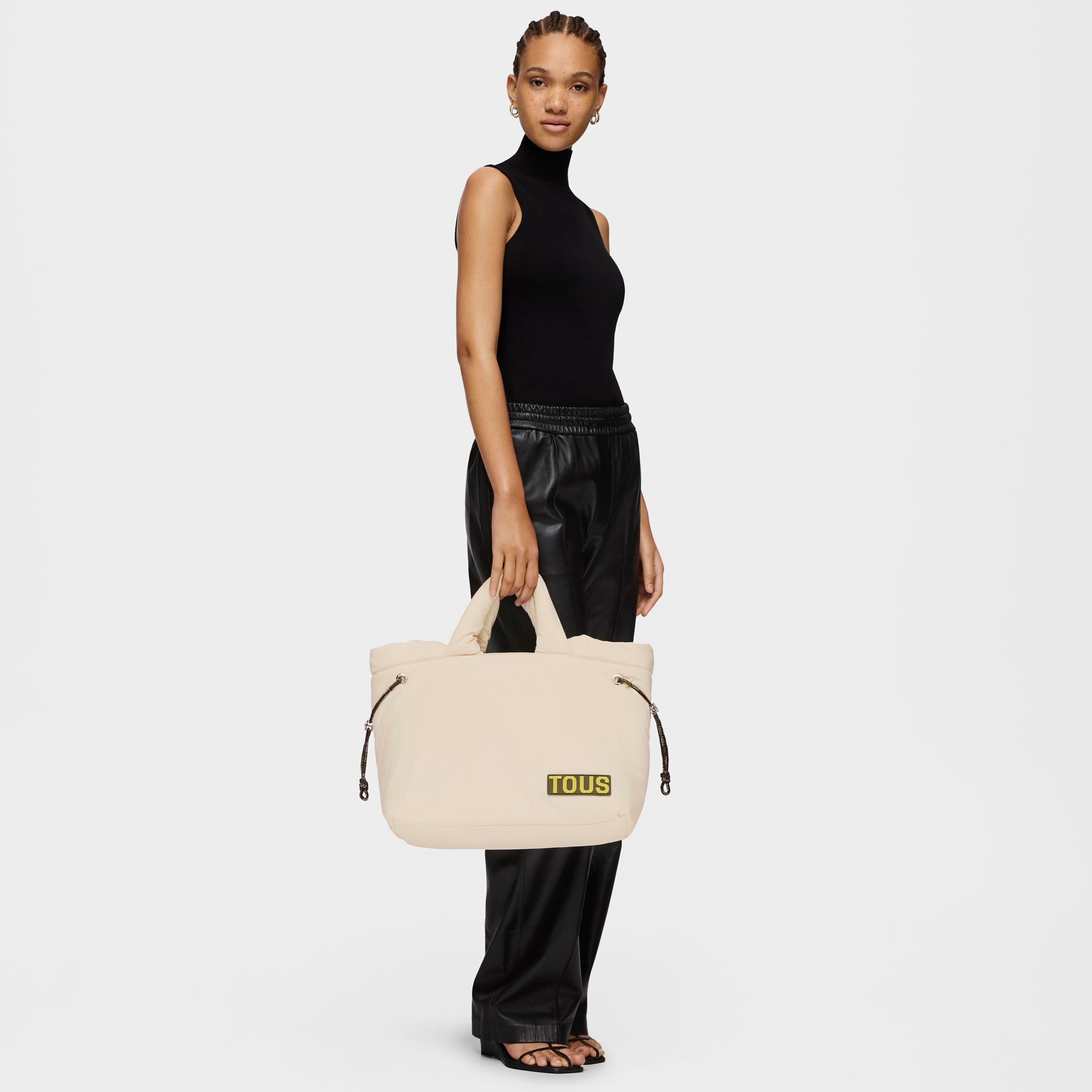Large beige Tote bag TOUS Carol Soft