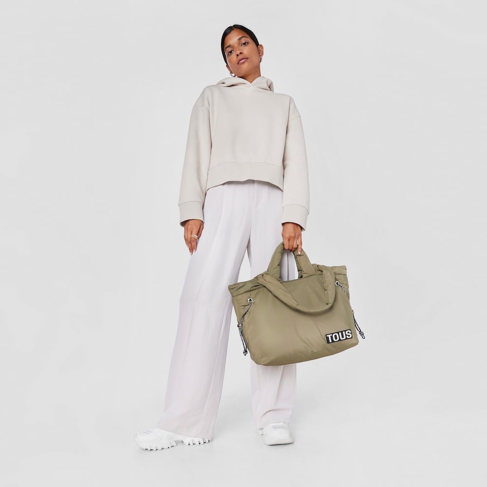 Large khaki Tote bag TOUS Carol Soft